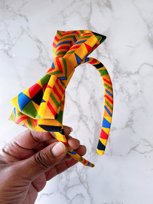 Kente African Print Bow Headband