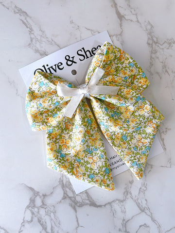 Chloe Yellow Floral Medley Hair Bow