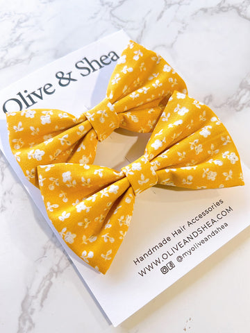 Anna Floral Medley Pigtail Hair Bow Set