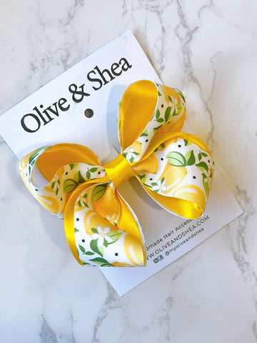 Lemon Vibes Hair Bow