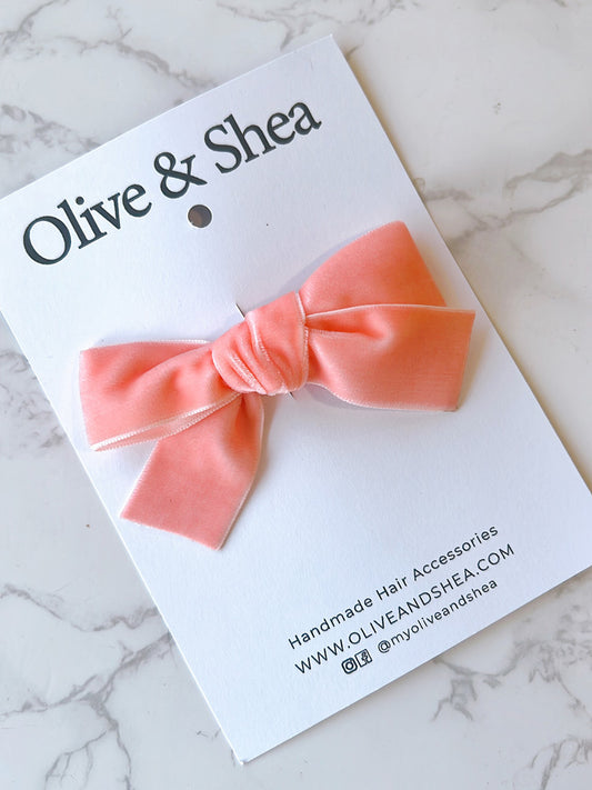 Velvet Hand Tied Hair Bow