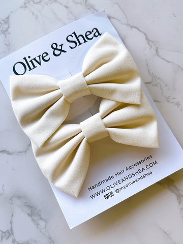 Plain Pigtail Hair Bow Set