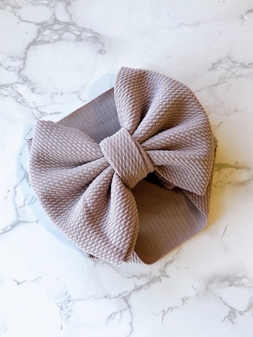 Mauve Oversize Bow Baby Headwrap