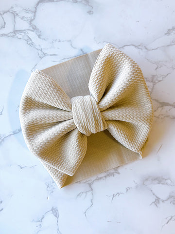 Tan Oversize Bow Baby Headwrap