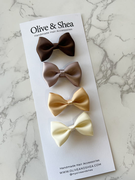 Mini Satin Hair Bow Variety Pack