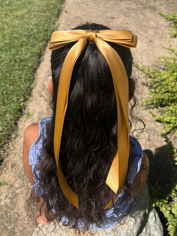 Extra Long Double Tail Satin Hair Bow