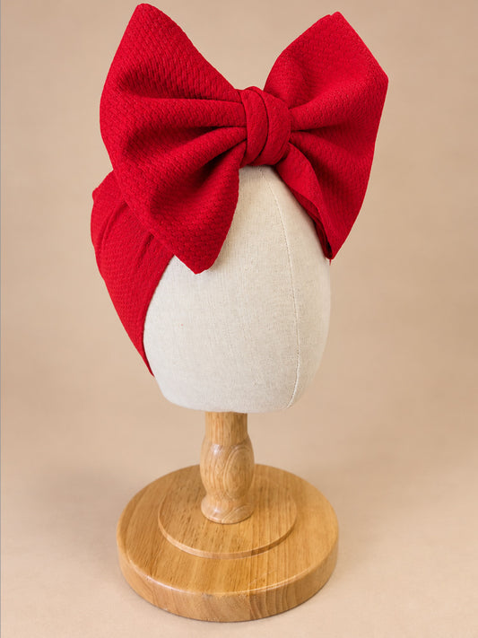 Red Oversize Bow Baby Headwrap