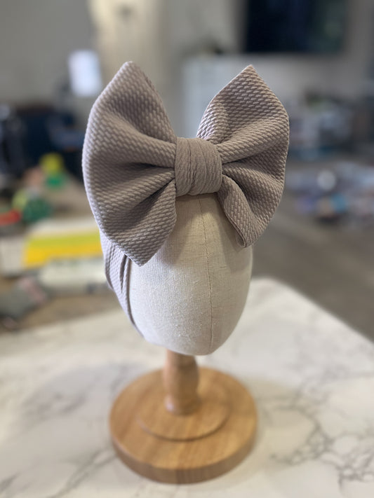 Taupe Oversize Bow Baby Headwrap