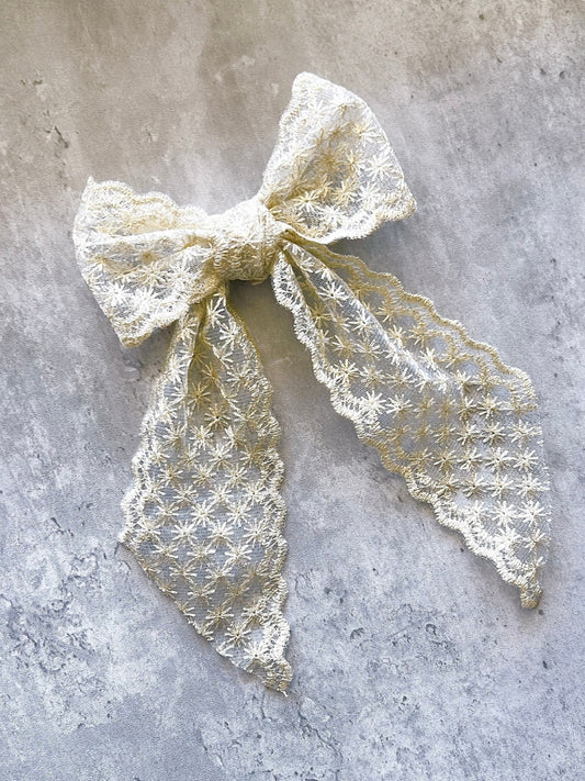 Sara Lace Long Tailed Hair Bow