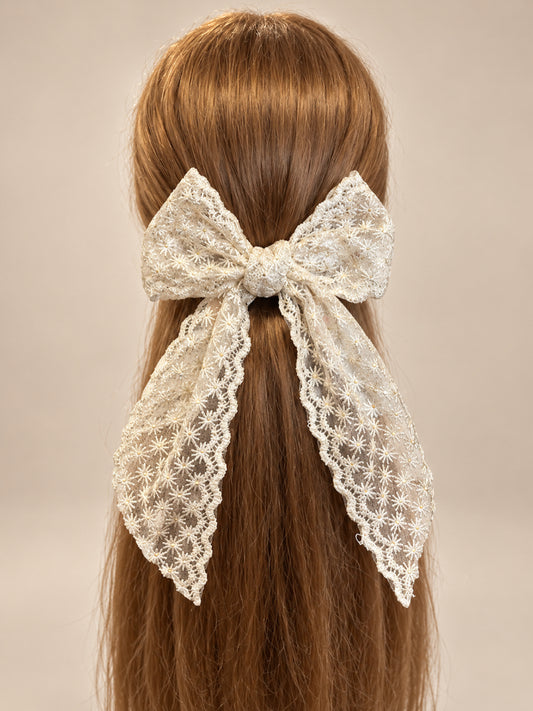 Sara Lace Long Tailed Hair Bow