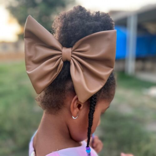 Faux Leather Bow