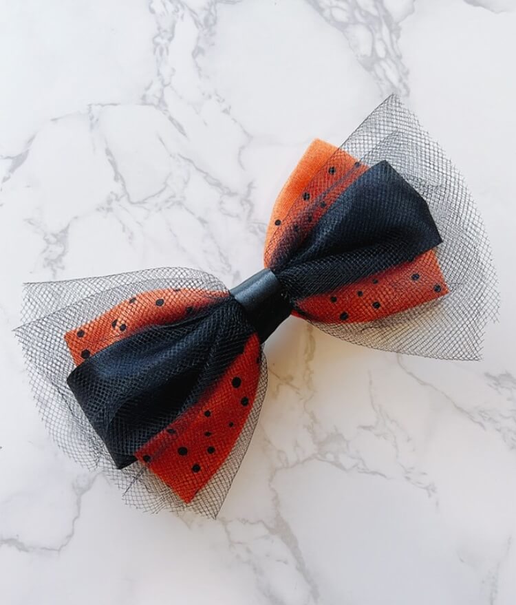 Halloween Mesh Bow