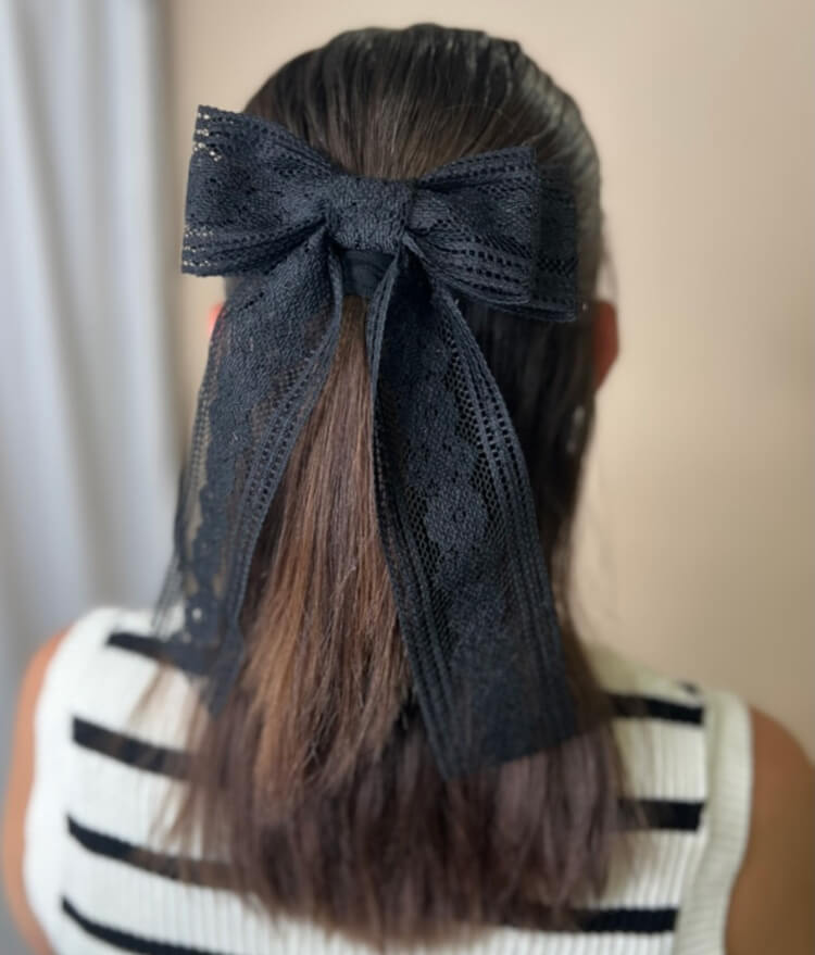 Wednesday Black Lace Bow