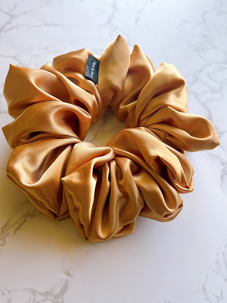 Gold Satin Scrunchie - Image 2
