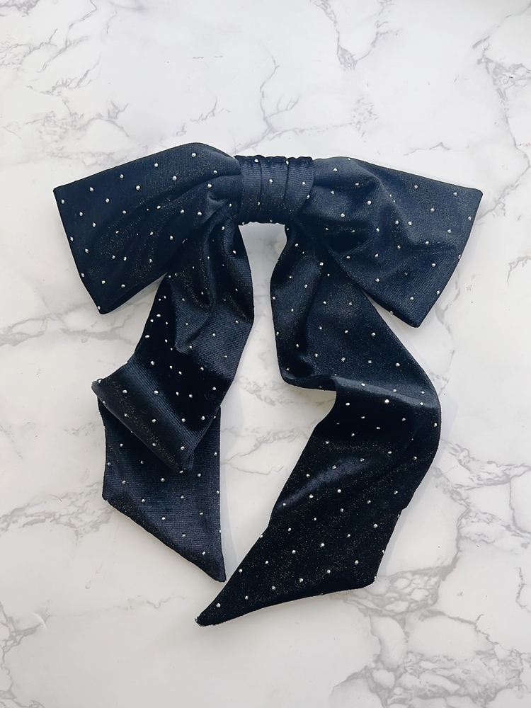 Black Starlight Velvet Bow